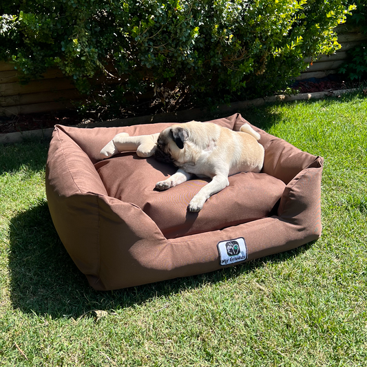 Cama de mascota Beige oscura impermeable y totalmente desmontable