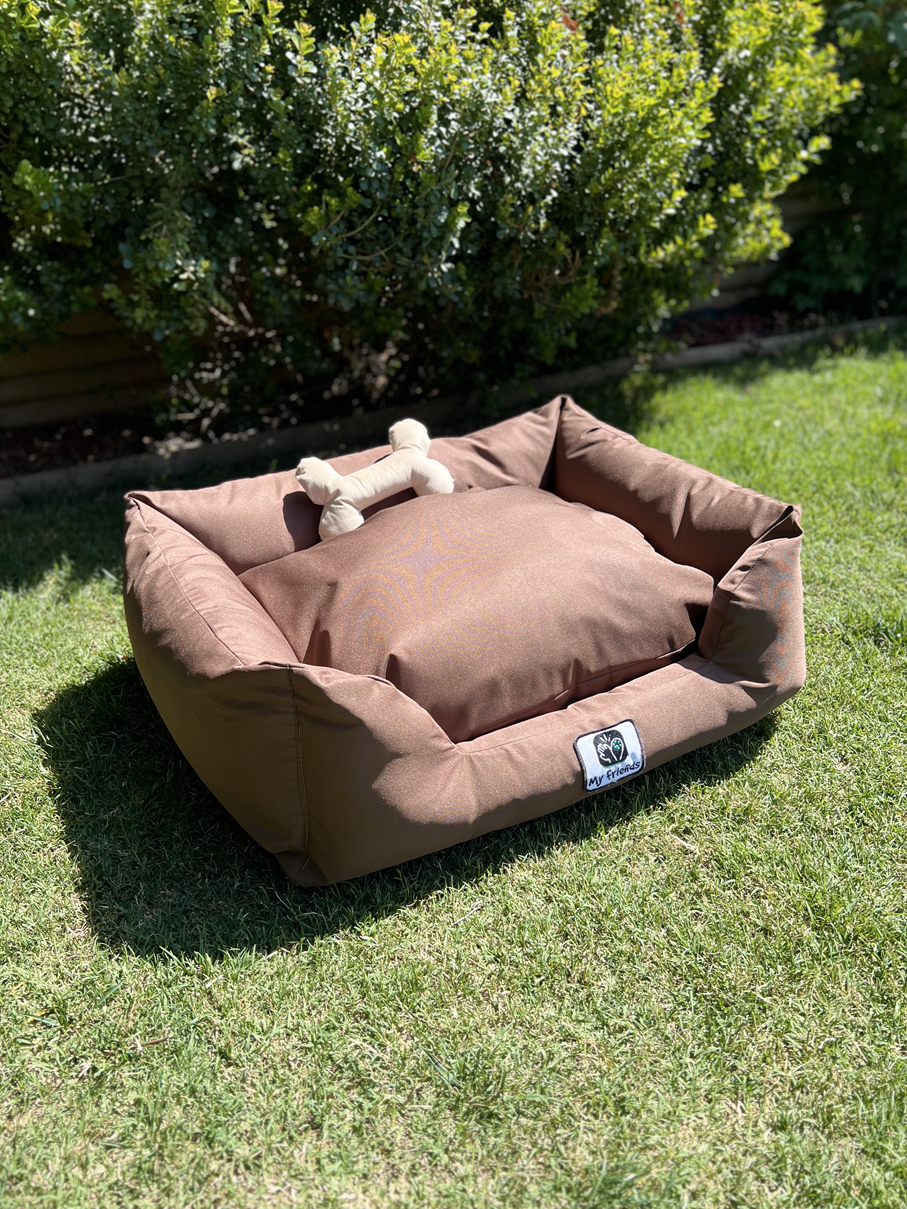 Cama de mascota Beige oscura impermeable y totalmente desmontable