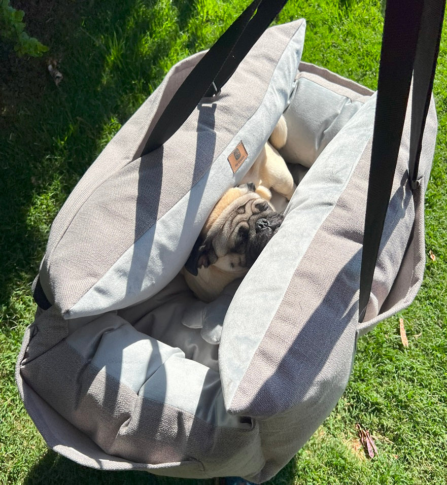 Bolso Transportador 2 en 1 para mascotas Modelo Gris/Gris