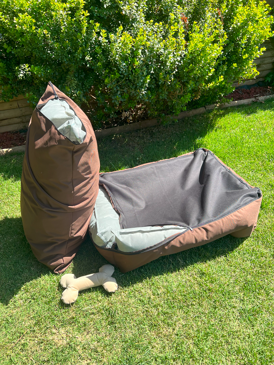 Cama de mascota Beige oscura impermeable y totalmente desmontable