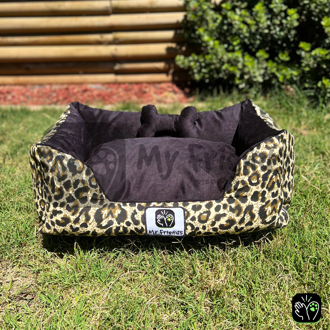 Cama de mascota diseño "Animal print/negro"